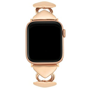 ANC fB[X rv ANZT[ Women's Heart Shaped Alloy Metal Link Bracelet designed for Apple Watch 42mm (Series 10) & 38/40/41mm Rose Gold-Tone