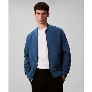 JoNC Y WPbgu] AE^[ Men's Logo-Print Matte Bomber Jacket Alfalfa Blue