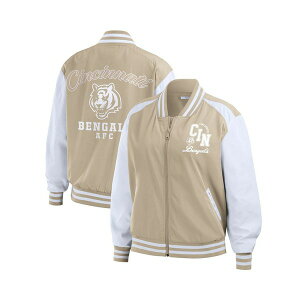 EFA oC GEAh[Y fB[X WPbgu] AE^[ Women's Tan Cincinnati Bengals Tonal Full-Zip Bomber Jacket Tan