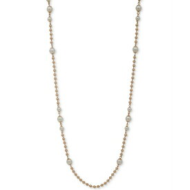 アンクライン レディース ネックレス・チョーカー・ペンダントトップ アクセサリー Gold-Tone & Imitation Pearl Beaded Strand Necklace, 42" + 3" extender Crystal