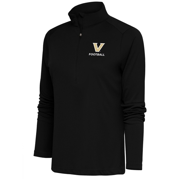 【税込?送料無料】アンティグア レディース パーカー・スウェットシャツ アウター Vanderbilt Commodores Antigua Women's Football Tribute HalfZip Pullover Top Black