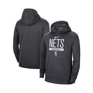 �i�C�L �����Y �p�[�J�[�E�X�E�F�b�g�V���c �A�E�^�[ Men's Anthracite Brooklyn Nets 2022/23 Spotlight On-Court Practice Performance Pullover Hoodie Anthracite