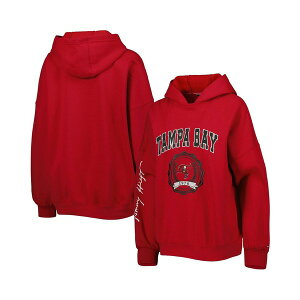 g~[ qtBK[ fB[X p[J[EXEFbgVc AE^[ Women's Red Tampa Bay Buccaneers Becca Drop Shoulder Pullover Hoodie Red