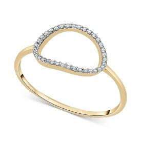 ラップド レディース リング アクセサリー Diamond Elongated Circle Ring (1/20 ct. t.w.) in 10k Gold, Created for Macy's Yellow Gold