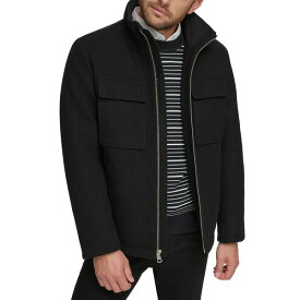 カルバンクライン メンズ ジャケット＆ブルゾン アウター Men's Hipster Full-Zip Jacket with Zip-Out Hood Black