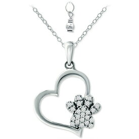 ジャニ ベルニーニ レディース ネックレス・チョーカー・ペンダントトップ アクセサリー Cubic Zirconia Heart & Paw 18" Pendant Necklace, Created for Macy's White