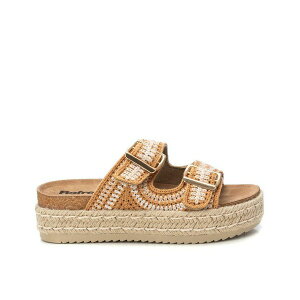 LV^C fB[X T_ V[Y Refresh Women's Cork Footbed Crochet Sandals By Xti Beige