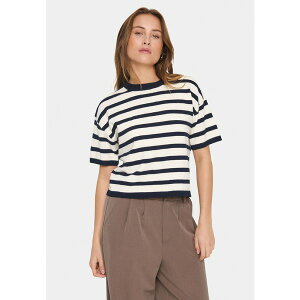 �T���g���y ���f�B�[�X T�V���c �g�b�v�X LIKAM STRIPED - Blouse - winter white nightsky stripe