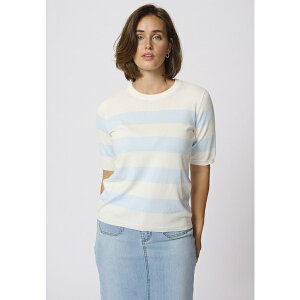 �J�t�F ���f�B�[�X T�V���c �g�b�v�X LIZZA STRIPED - Print T-shirt - chalk light blue wide stripe