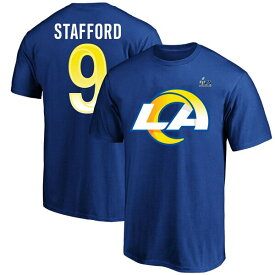 ファナティクス メンズ Tシャツ トップス Matthew Stafford Los Angeles Rams Fanatics Branded Super Bowl LVI Big & Tall Name & Number TShirt Royal