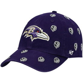 フォーティーセブン レディース 帽子 アクセサリー Baltimore Ravens '47 Women's Confetti Clean Up Head Logo Adjustable Hat Purple