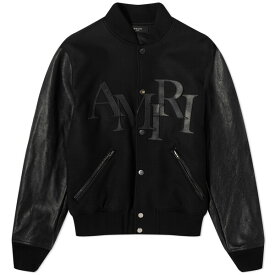 アミリ メンズ ジャケット＆ブルゾン アウター AMIRI Staggered Logo Varsity Jacket Black