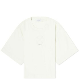 オフホワイト レディース カットソー トップス Off-White Small Arrow Pearls Logo Crop T-Shirt Neutrals