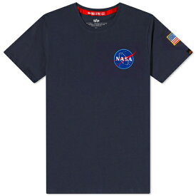 アルファインダストリーズ メンズ Tシャツ トップス Alpha Industries Space Shuttle T-Shirt Blue