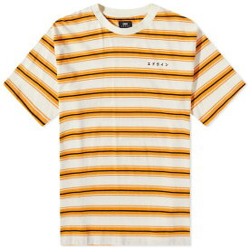 エドウィン メンズ Tシャツ トップス Edwin Quarter Stripe T-Shirt Orange