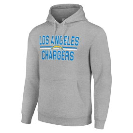 スターター メンズ パーカー・スウェットシャツ アウター Los Angeles Chargers Starter Unisex Mesh Team Graphic TriBlend Pullover Hoodie Heather Gray