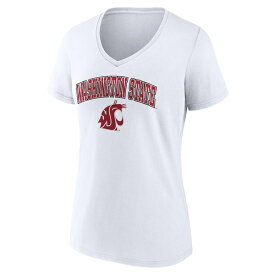 ファナティクス レディース Tシャツ トップス Washington State Cougars Fanatics Branded Women's Campus VNeck TShirt White