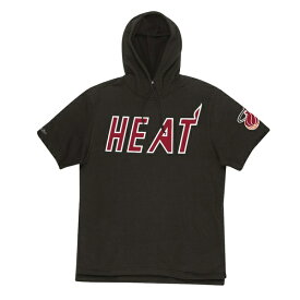 ミッチェル&ネス メンズ パーカー・スウェットシャツ アウター Miami Heat Mitchell & Ness Game Day Short Sleeve Pullover Hoodie Black
