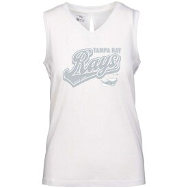 レベルウェア レディース Tシャツ トップス Tampa Bay Rays Levelwear Women's Paisley Sweep VNeck Tank Top White