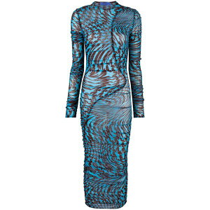 �}�O���[ ���f�B�[�X �����s�[�X �g�b�v�X Star-print ruched dress Blue