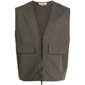 �G�t�I�[�W�[�G�b�Z���V�����Y �����Y �W���P�b�g���u���]�� �A�E�^�[ Patch-pocket zipped waistcoat Green