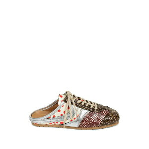 �h���X�E���@���E�m�b�e�� ���f�B�[�X �X�j�[�J�[ �V���[�Y Polka-dot lace-up slip-ons Brown