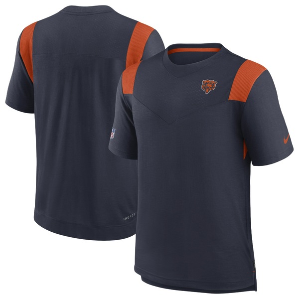 ナイキ メンズ Tシャツ トップス Chicago Bears Nike Sideline Tonal Logo Performance Player TShirt Navy