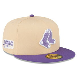 ニューエラ メンズ 帽子 アクセサリー Boston Red Sox New Era 2007 World Series Side Patch 59FIFTY Fitted Hat Peach/Purple