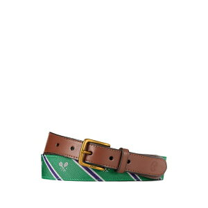 �����t���[���� �����Y �x���g �A�N�Z�T���[ Striped-pattern buckle belt Green