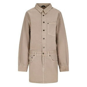 �f�X�e�B�� ���f�B�[�X �����s�[�X �g�b�v�X cotton-linen blend mini shirt dress Neutrals