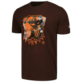 ニューエラ メンズ Tシャツ トップス Cleveland Browns New Era Camo Logo TShirt Brown