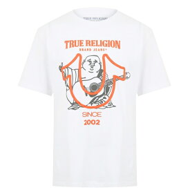 【送料無料】 トゥルーレリジョン メンズ Tシャツ トップス Buddha Print T-Shirt Optic White