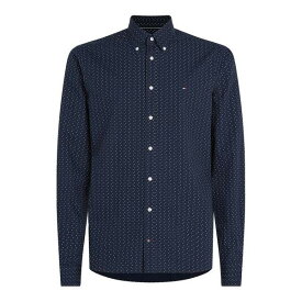 【送料無料】 トミー ヒルフィガー メンズ シャツ トップス CL-W DOT PRINT SF SHIRT Navy Dot