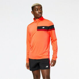 【送料無料】 ニューバランス メンズ Tシャツ トップス Accelerate quarter Zip Men's Running Top Electric Red