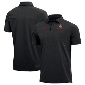 ナイキ メンズ ポロシャツ トップス Ohio State Buckeyes Nike 2022 Coach Performance Polo Heathered Black