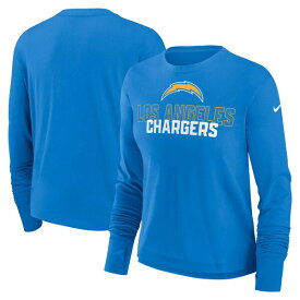 ナイキ レディース Tシャツ トップス Los Angeles Chargers Nike Women's Modest Crop Performance Long Sleeve TShirt Powder Blue