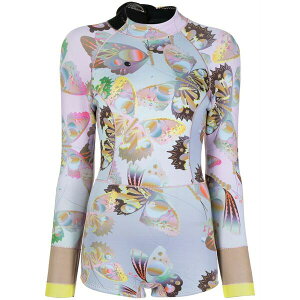 �V���V�A���[���C ���f�B�[�X �����s�[�X �g�b�v�X Sunset butterfly long-sleeve wetsuit Purple