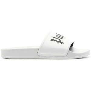 Palm Angels �p�[���E�G���W�F���X �����Y �X�j�[�J�[ �yPalm Angels Logo Slide White Black�z �T�C�Y US_6(24.0cm) White/Black
