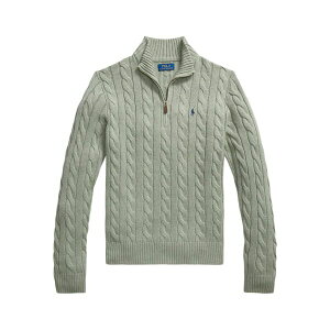 �����t���[���� �����Y �j�b�g&�Z�[�^�[ �A�E�^�[ Cable-knit half-zip pullover Green