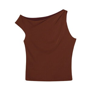 �J���o���N���C�� ���f�B�[�X �V���c �g�b�v�X One-shoulder draped top Brown