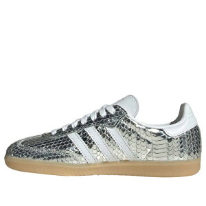 adidas �A�f�B�_�X ���f�B�[�X �X�j�[�J�[ �y(WMNS) adidas Samba Patent Snakeskin 'Silver Metallic' IH9016�z �T�C�Y US_W_12.5