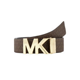 【送料無料】 マイケルコース レディース ベルト アクセサリー Michael Kors Reversible MK Logo and Leather Waist Belt Black/Rev Brown