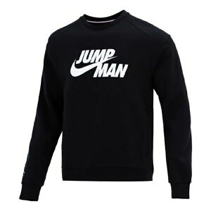 Air Jordan W[_ Y Xj[J[ yMen's Air Jordan Logo Printing Fleece Lined Stay Warm Sports Pullover Round Neck Black DJ0241-010z TCY US_M_XL