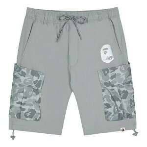 New Balance j[oX Y Xj[J[ yNew Balance x A Bathing Ape Relaxed Fit Shorts 'Grey White' BASP6000-GYXz TCY US_M_S