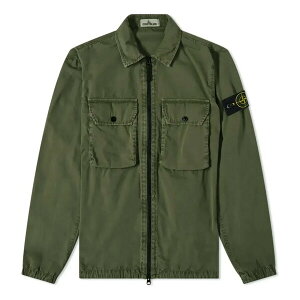 STONE ISLAND Xg[ACh Y Xj[J[ ySTONE ISLAND 2 Pocket Brushed Cotton Shirt Jacket 'Sage' 7515113WN-V0155z TCY US_M_S