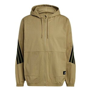 adidas AfB_X Y Xj[J[ yadidas hooded Windproof Athleisure Casual Sports Jacket Khaki H21536z TCY US_M_XL