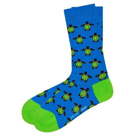 ラブ ソック カンパニー レディース 靴下 アンダーウェア Women's Turtle W-Cotton Novelty Crew Socks with Seamless Toe Design, Pack of 1 Turquoise