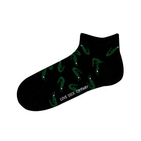 ラブ ソック カンパニー レディース 靴下 アンダーウェア Women's Alligator W-Cotton Novelty Ankle Socks with Seamless Toe, Pack of 1 Black