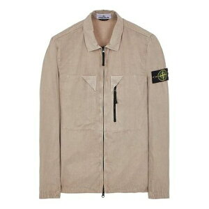 STONE ISLAND Xg[ACh Y Xj[J[ ySTONE ISLAND Brushed Cotton Canvas Zip Shirt Jacket 'Dove Grey' 7815106WN-V0192z TCY US_M_XL