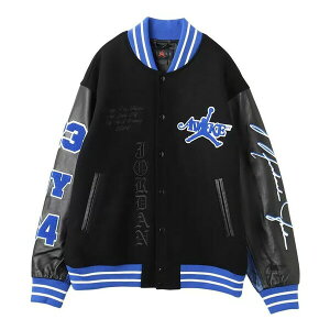 Air Jordan W[_ Y Xj[J[ yAir Jordan x Awake NY Varsity Jacket Asia Sizing 'Black Game Royal' FQ5440-010z TCY US_M_L